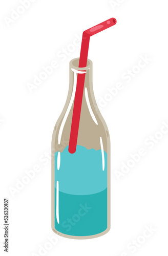 soda bottled with straw