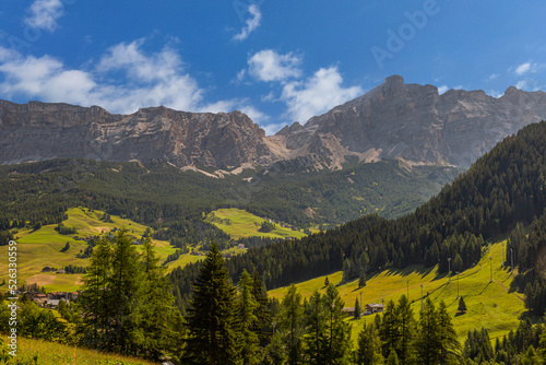 Dolomiti Alps in Alta Badia landscape view