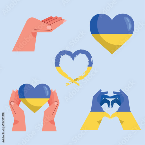 five ukrainian no war icons