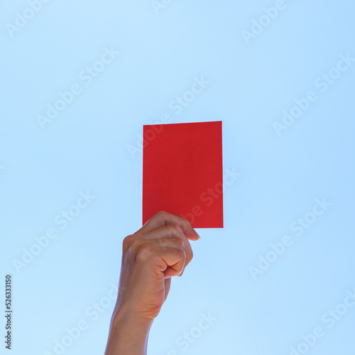 A red card in soccer means a player is not allowed