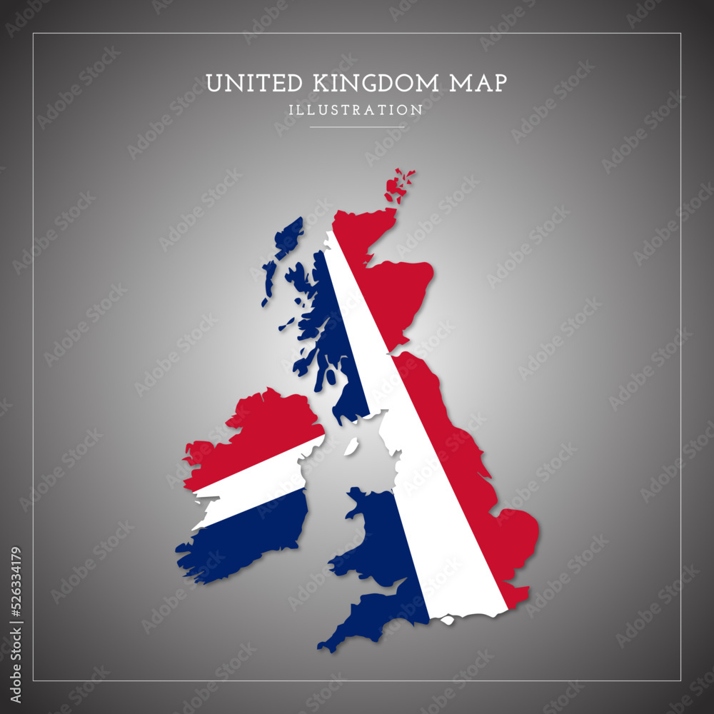 3D United Kingdom Map Vector Illustration 3D United Kingdom Map Vector Illustration