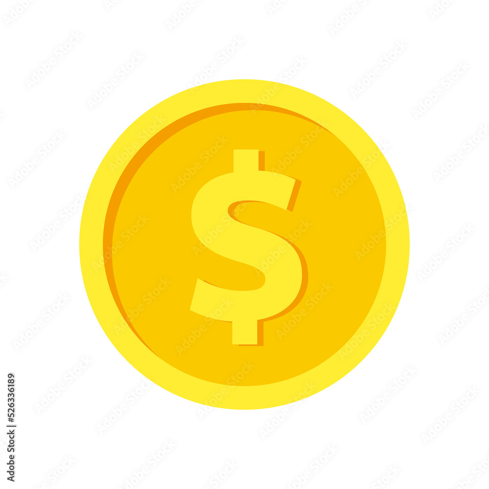 Vector dollar bank note and coin, icon illustrations and vector Vector dollar bank note and coin, icon illustrations and vector