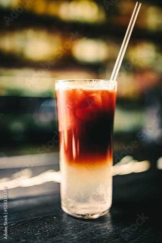Wallpaper Mural Cold drink with espresso and tonic in glass on bar Torontodigital.ca
