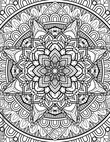Full Page Mandala Letter Size for Coloring Pages Mandala, Adult, Kids, Lined Pages inspired by Islam Arabic Pakistan Indian. For Publishing Use ADULT Mandala Relaxing Coloring Pages Print