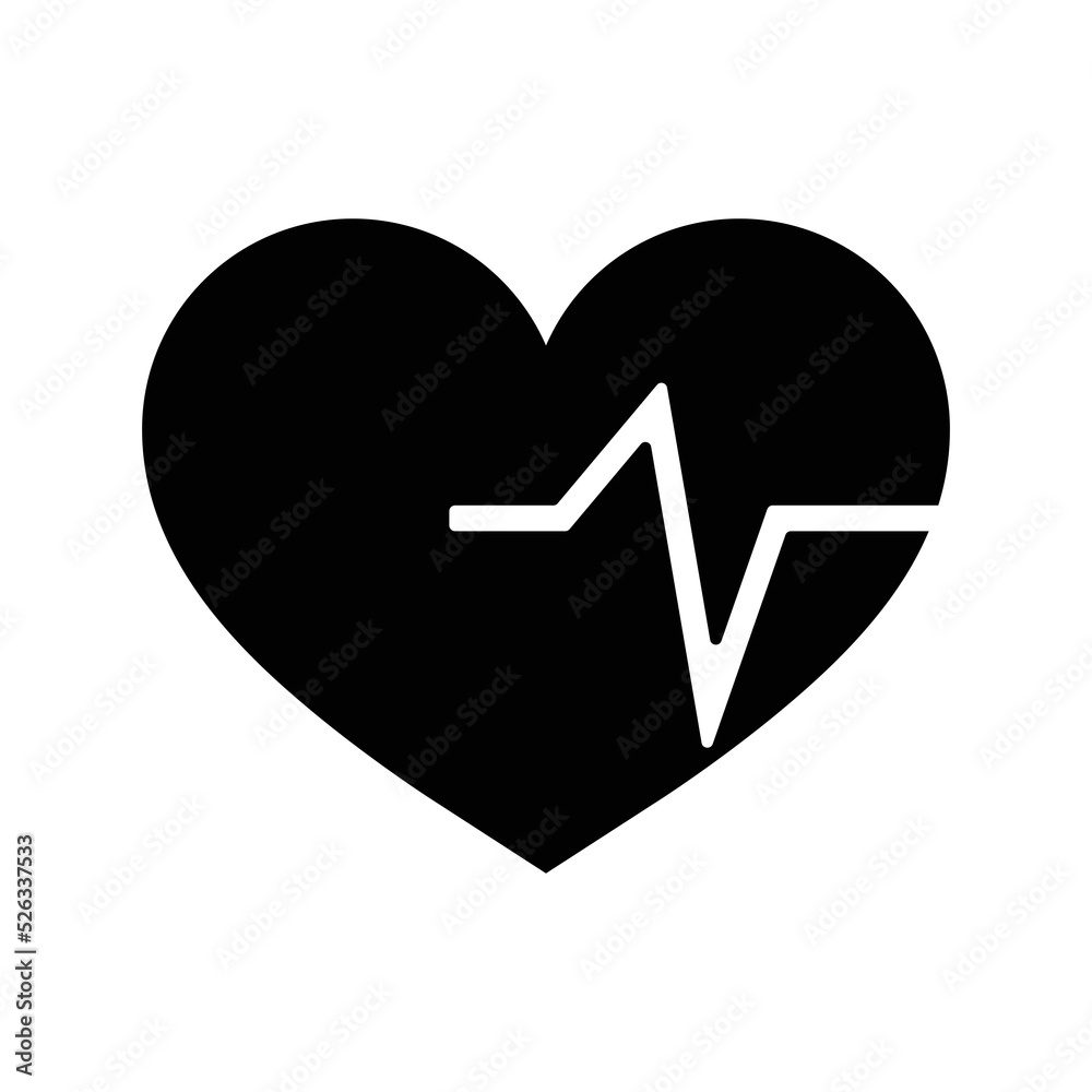 Heart-vector picture Electric wave image of healthy heart Heart-vector picture Electric wave image of healthy heart