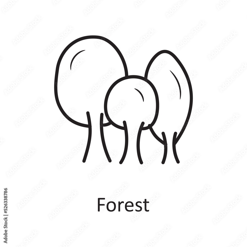 Forest vector Outline Icon Design illustration. Nature Symbol on White background EPS 10 File Forest vector Outline Icon Design illustration. Nature Symbol on White background EPS 10 File