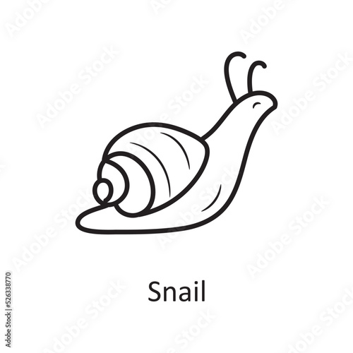 Snail vector Outline Icon Design illustration. Nature Symbol on White background EPS 10 File