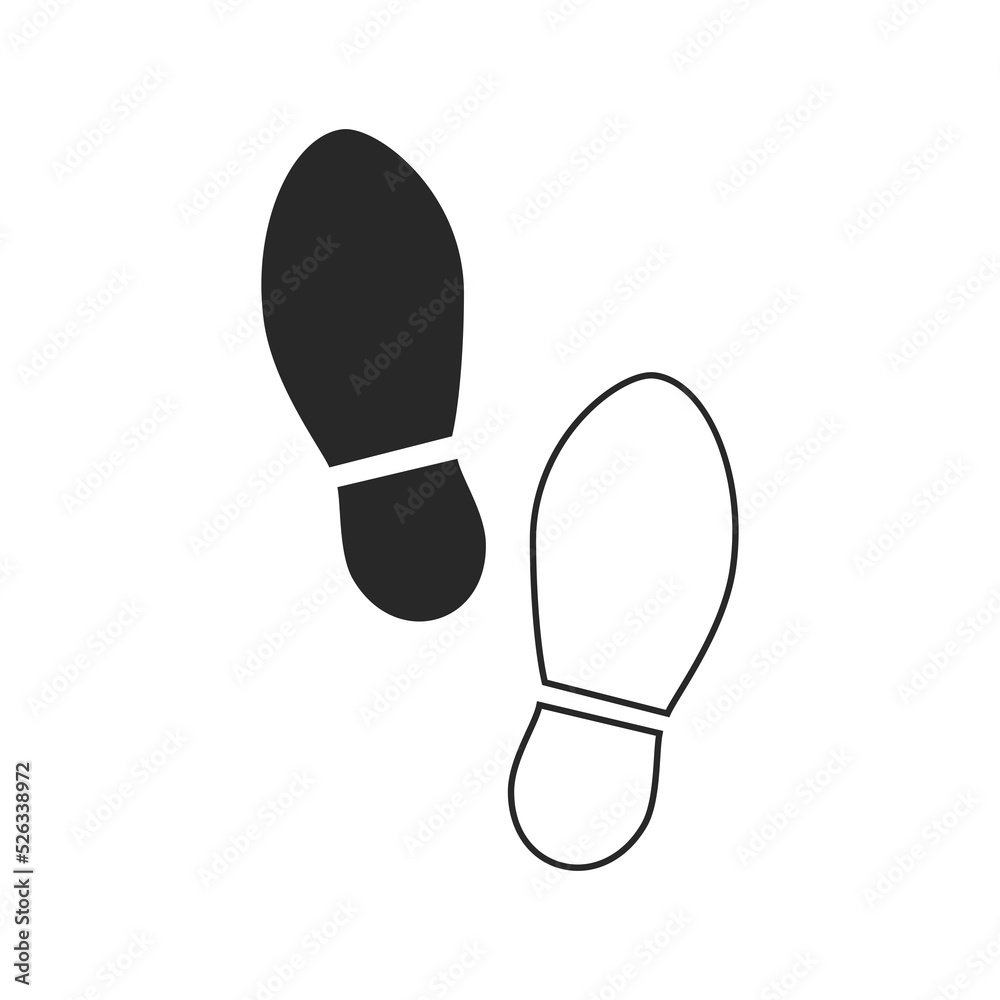 Shoes Footsteps icon vector illustration Shoes Footsteps icon vector illustration