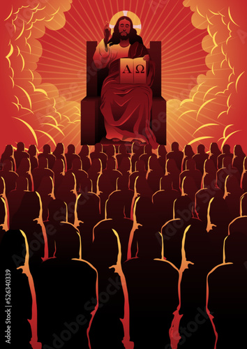 Second Coming of Jesus Christ Vector Illustration