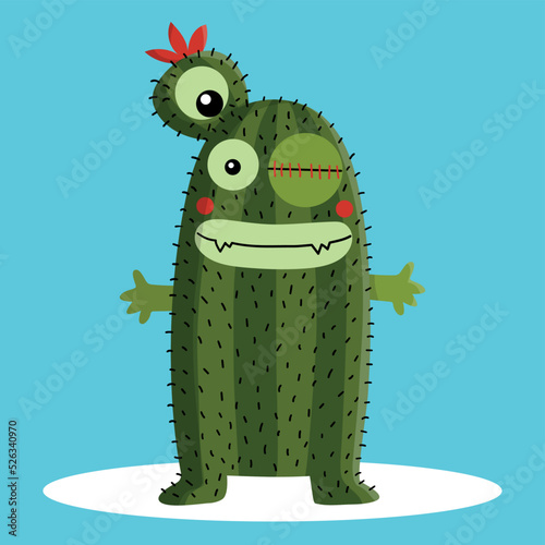 Cactus monster illustration