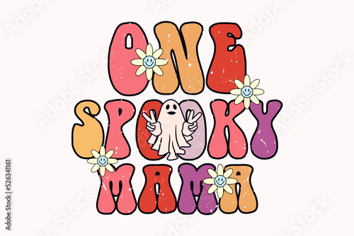 one spooky mama lettering quote for t shirt design