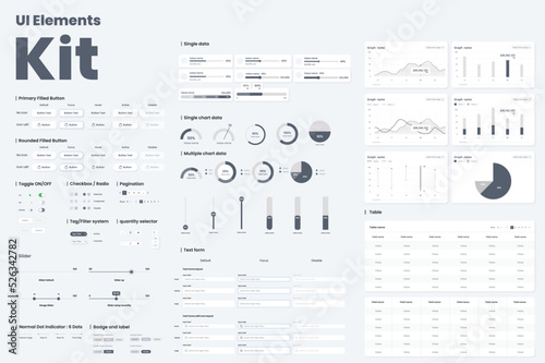 UI Graph and charts Kit elements for mobile or website  photo