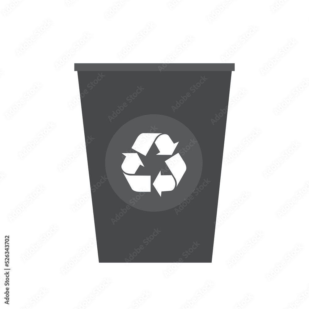 Recycling garbage separation collection and recycled isolated on white