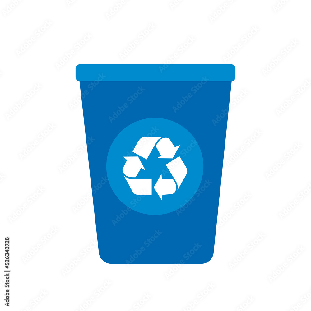 Recycling garbage separation collection and recycled isolated on white background.Trash in garbage cans with sorted garbage vector icons. Recycling garbage separation collection and recycled isolated on white background.Trash in garbage cans with sorted garbage vector icons.
