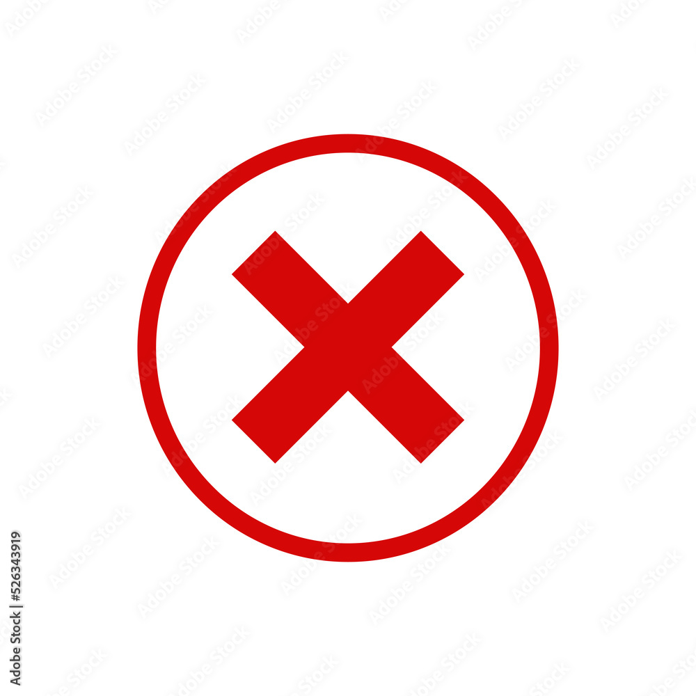 Wrong mark, disapproval, not endorsed, not up to standard, not ok Wrong mark, disapproval, not endorsed, not up to standard, not ok