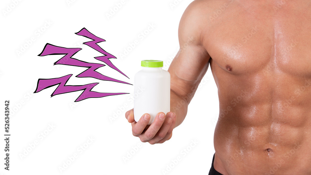 Diet and healthy lifestyle. Young attractive guy with a nice body and sports supplements. Diet and healthy lifestyle. Young attractive guy with a nice body and sports supplements.