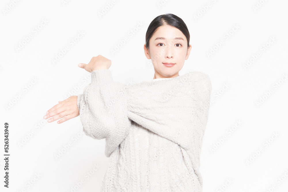 ストレッチをする女性 ストレッチをする女性