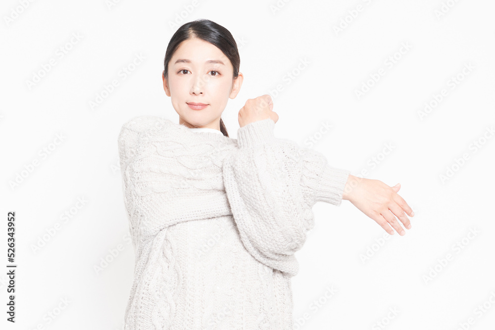 ストレッチをする女性 ストレッチをする女性