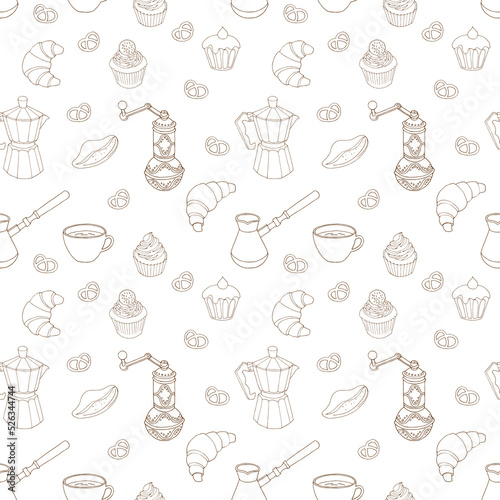 seamless pattern with coffee and sweats