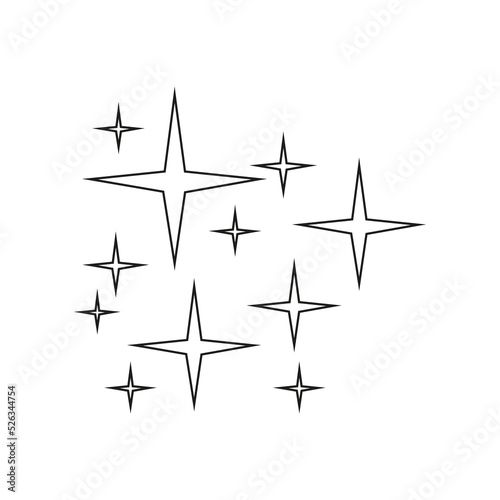 Sparkling black and white symbol vector A set of original sparkling starter icons  a shiny shine  light effect stars shiny flash decoration twinkle Glowing light effect  and bursts collection Vector