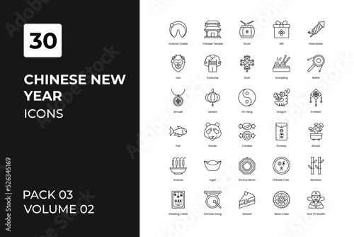 Chinese New Year icons collection. Set contains such Icons as Asian culture, celebrate, celebration,, collection, more 