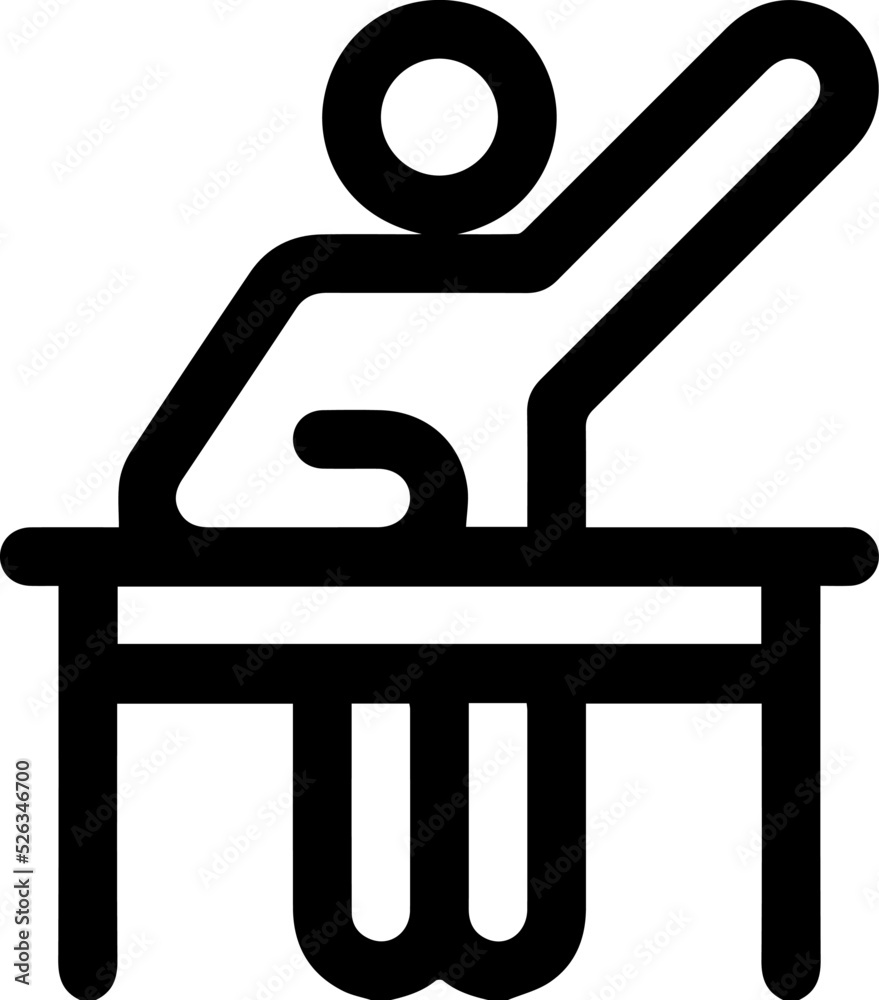 student asking a question while sitting on desk vector illustration linear and minimalist style. student asking a question while sitting on desk vector illustration linear and minimalist style.