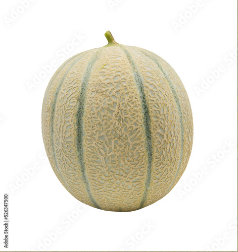Yellow, ripe and sweet Melon isolated on white background