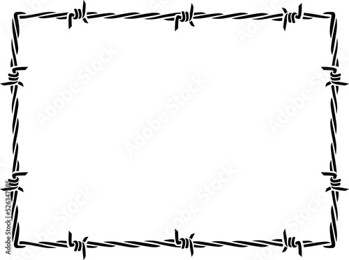 Barbed wire frame (border) png illustration
