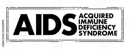 AIDS - Acquired Immune Deficiency Syndrome acronym, health concept stamp