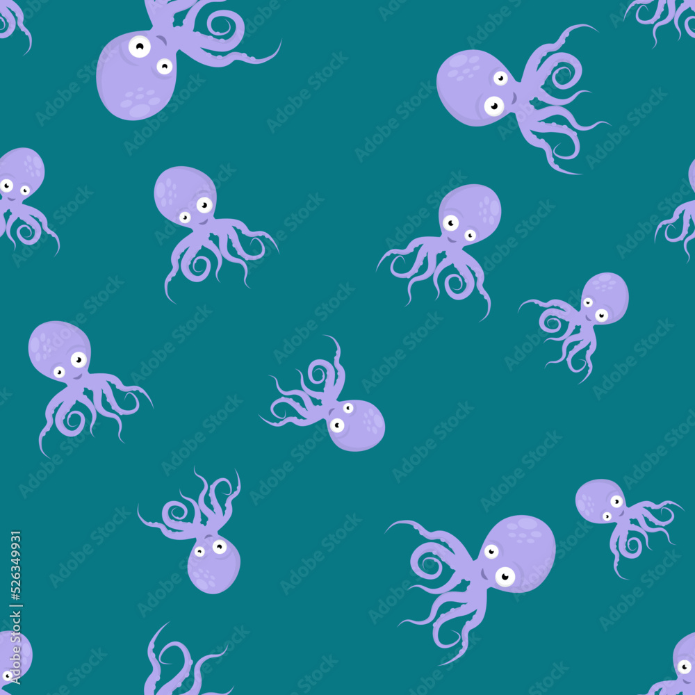 simple funny cartoon vector pattern of octopus simple funny cartoon vector pattern of octopus
