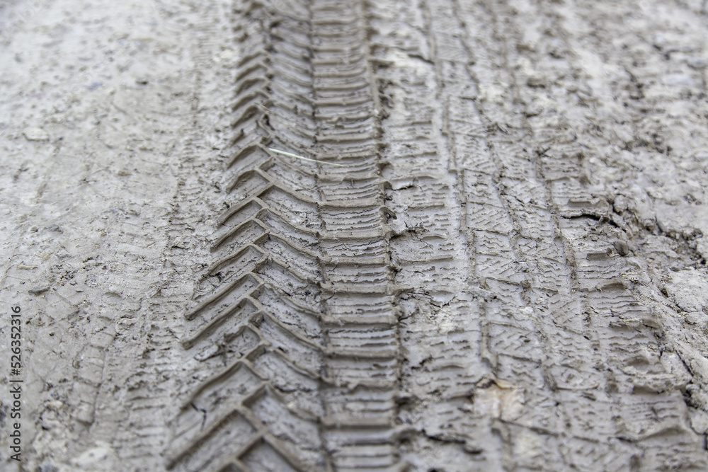 Wheel marks in the mud Wheel marks in the mud