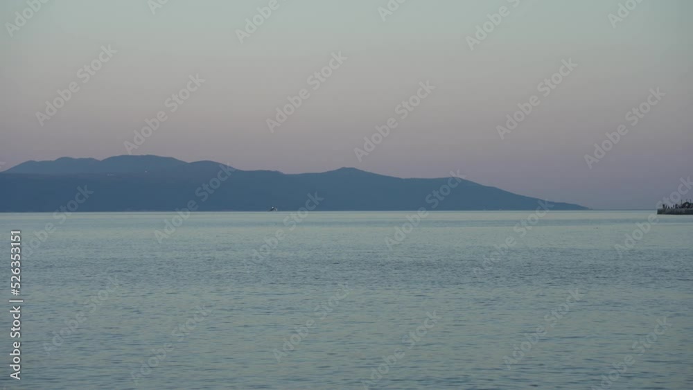 Kvarner Bay and Krk Island toward Lovran at sunset, Kvarner Bay Kvarner Bay and Krk Island toward Lovran at sunset, Kvarner Bay