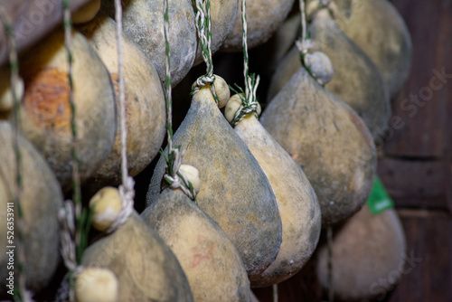 Fototapeta Naklejka Na Ścianę i Meble -  Caciocavallo podolico Italian cheese from Basilicata, close up