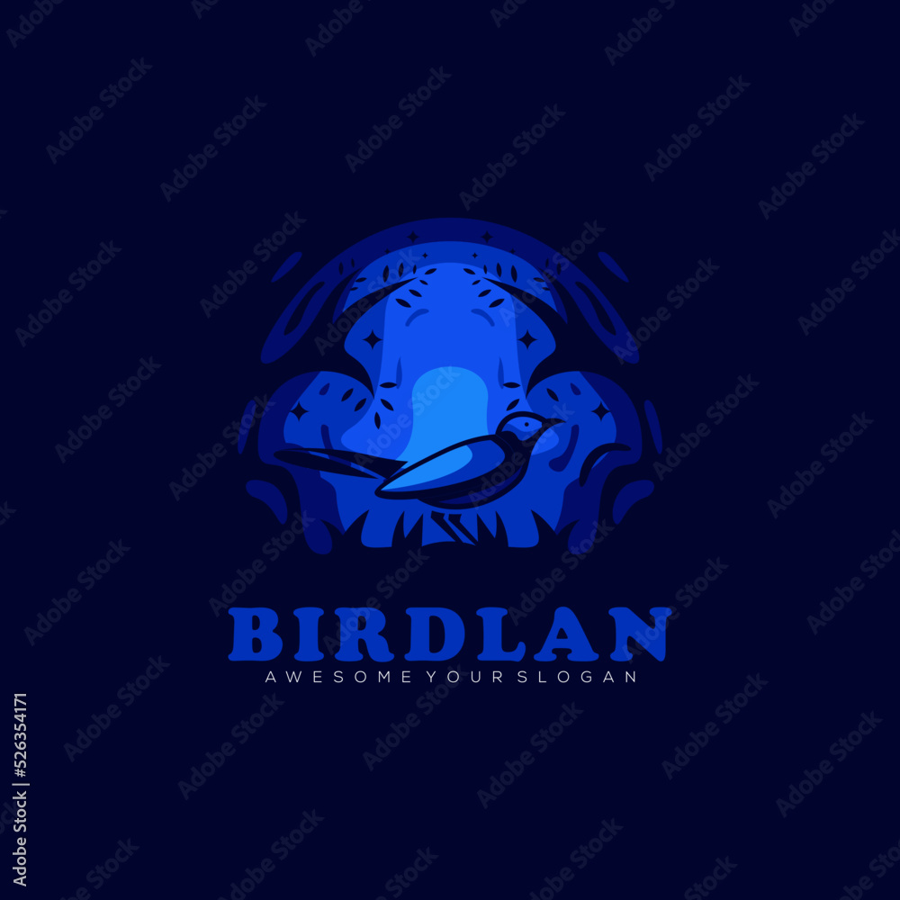Modern landscape bird logo colorful Modern landscape bird logo colorful