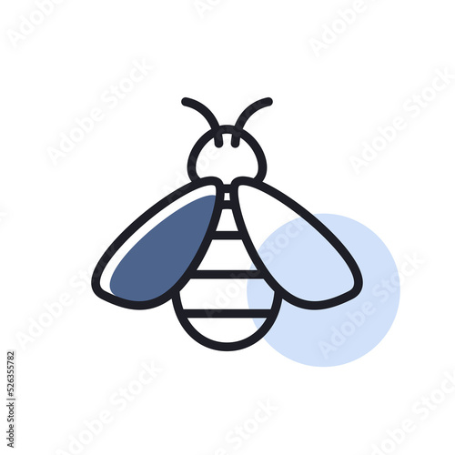 Honey bee vector icon. Farm animal sign