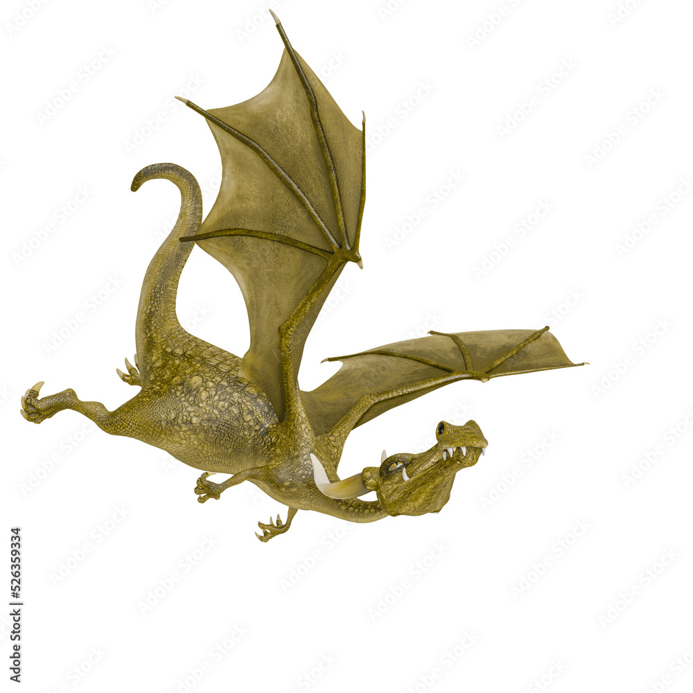 Fototapeta premium dragon cartoon flying with style