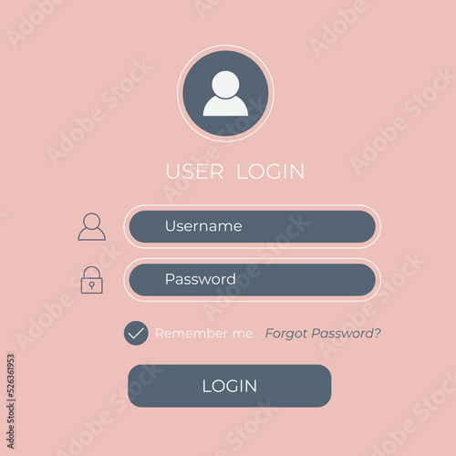 user login page, and Sign In forms vector illustration on transparent background.