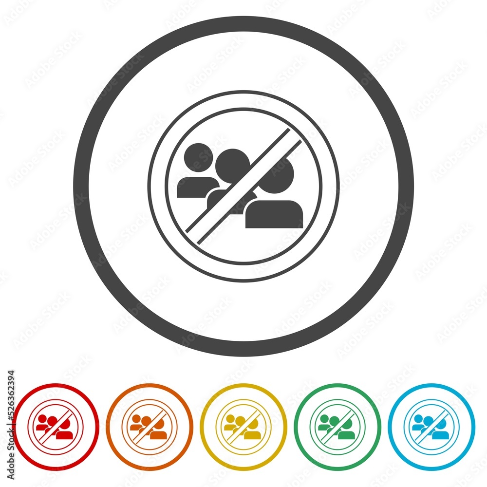 Stop people queue flat icon. Set icons in color circle buttons Stop people queue flat icon. Set icons in color circle buttons