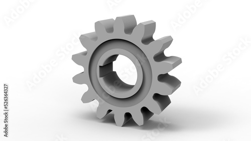 3D render - isolated mechanical cog