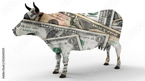 3D rendering - isolated cash cow