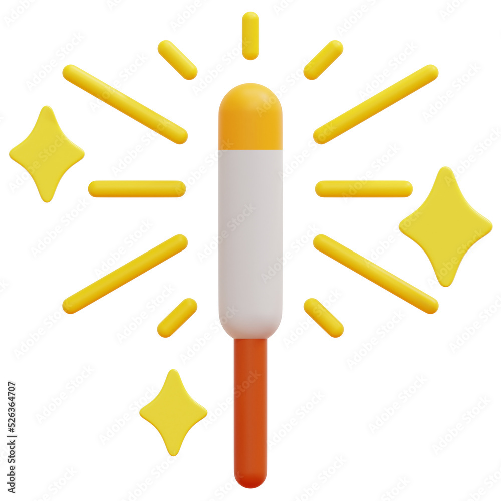 sparkler 3d render icon illustration sparkler 3d render icon illustration
