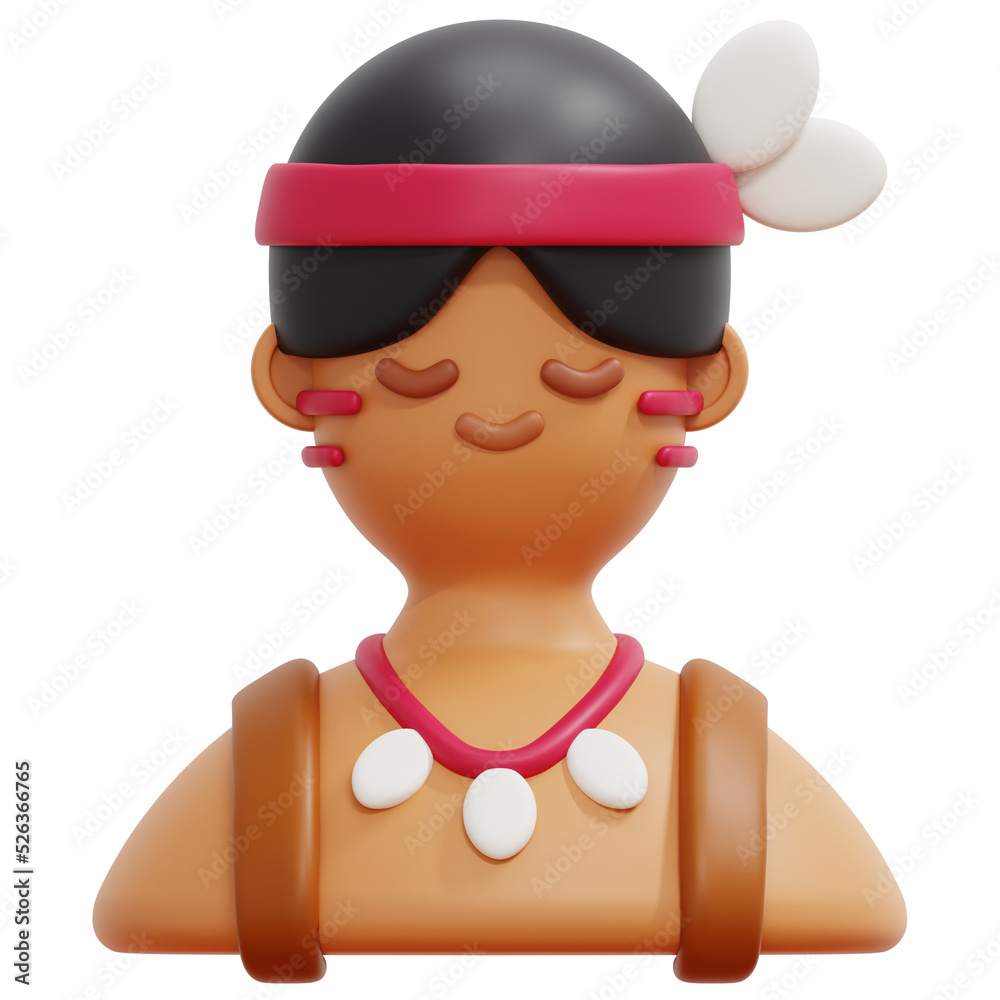 native american 3d render icon illustration Stock Illustration | Adobe ...