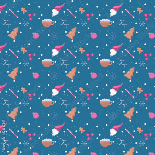 seamless pattern with christmas balls