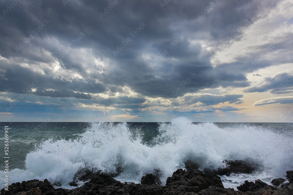 Fototapeta premium storm clouds over the sea in italy