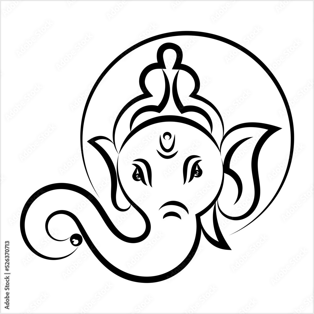 Ganesha The Lord Of Wisdom Calligraphic Style M_2208027 Ganesha The Lord Of Wisdom Calligraphic Style M_2208027