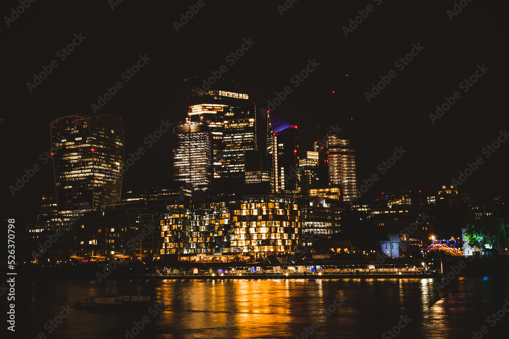 London city at night, United Kingdom