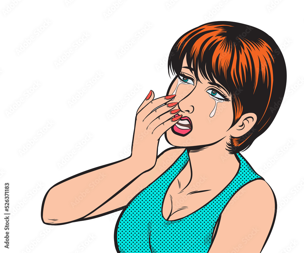 Disappointed and sad woman, crying. hand drawn style design illustration. Disappointed and sad woman, crying. hand drawn style design illustration.
