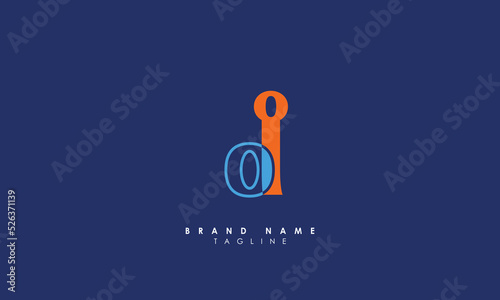 Alphabet letters Initials Monogram logo OI, IO, O and I