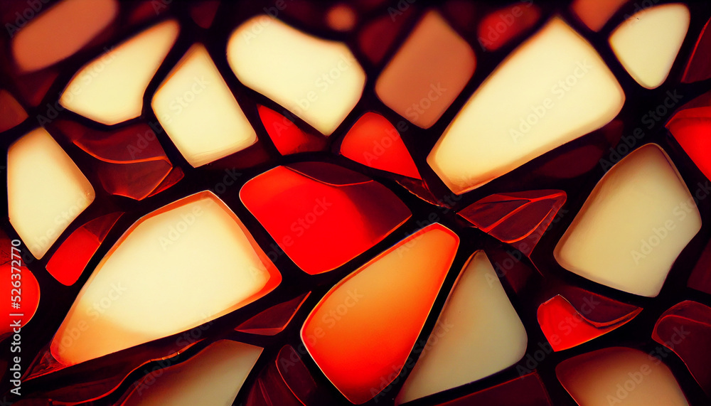 Red glowing stained glass pattern background. Stock Illustration ...