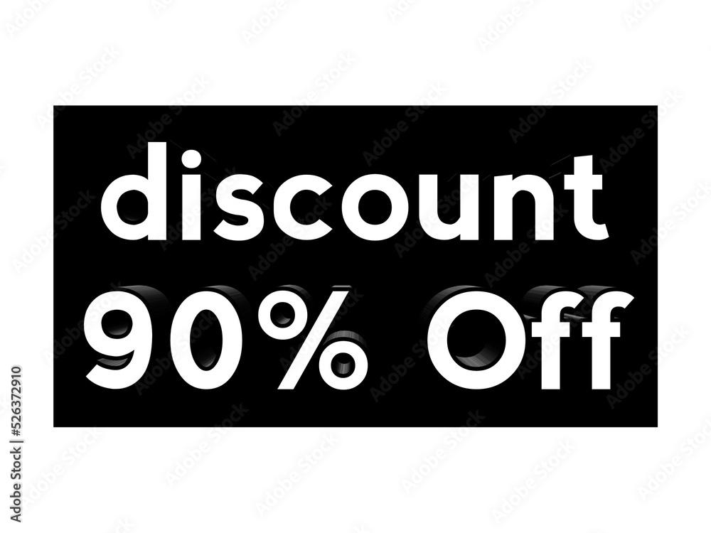 Discount 30% Off text in black box for business promotion concept banner elements